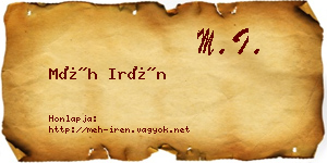 Méh Irén névjegykártya
